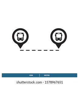 Bus Route Icon Vector Logo Template Design Element