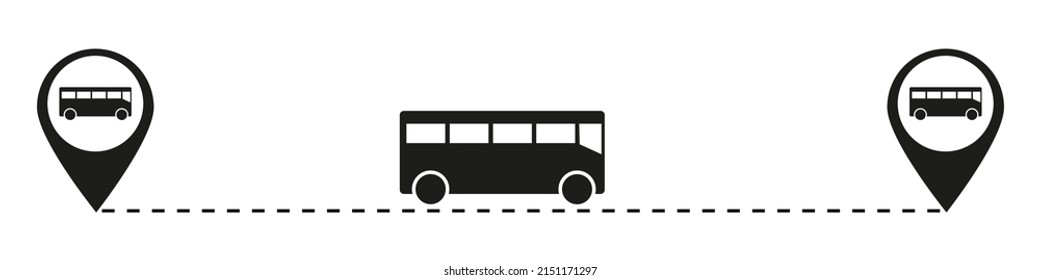 Bus route icon vector. Bus route. Vehicle route icons isolated on white. Vector illustration