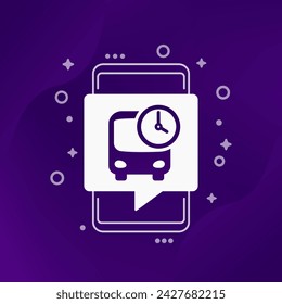 bus schedule app icon with a smart phone