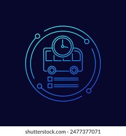 Busfahrplan-Symbol im linearen Design