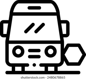 bus school icon. Thin Linear Style Design Isolated On White Background