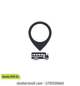 bus school location icon illustration, vector eps 10. design element 