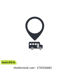 bus school location icon illustration, vector eps 10. design element 