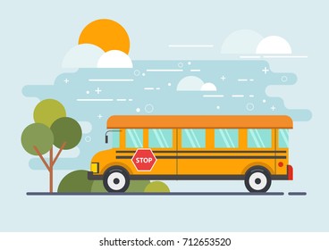 Bus School. Yellow Bus For Kids