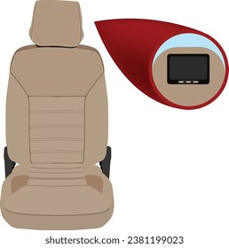 THE BUS SEATS ARE BROWN LIKE LEATHER