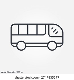 bus seen from the side icon symbol illustration vector eps10 logo template design