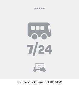 Bus service 7/24 - Vector web icon