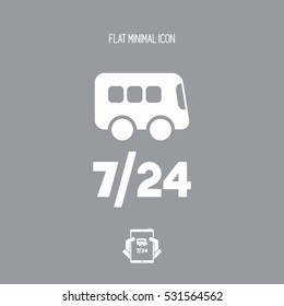 Bus service 7/24 - Vector web icon