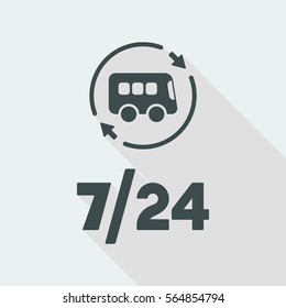 Bus service 7/24 - Vector web icon