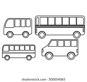 bus service set isolated icons
