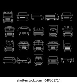 bus set line icon