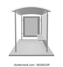 Bus shelters with billboard for your design. Vector object.