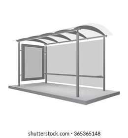 Bus shelters with billboard for your design. Vector object.