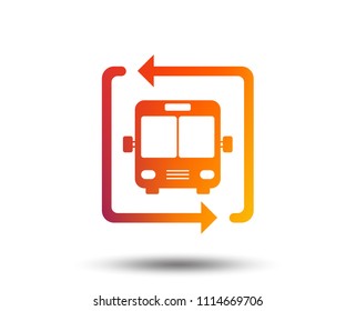 Bus Shuttle Icon. Public Transport Stop Symbol. Blurred Gradient Design Element. Vivid Graphic Flat Icon. Vector