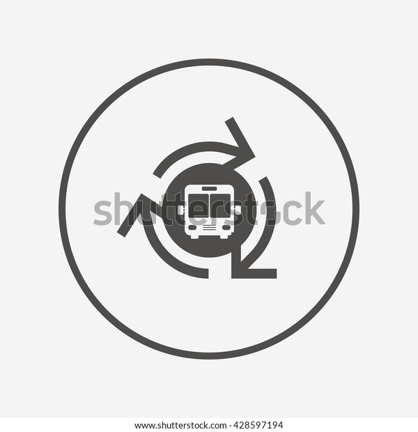Bus\
shuttle icon. Public transport stop symbol. Flat bus shuttle icon.\
Simple design bus shuttle symbol. Bus shuttle graphic element.\
Round button with flat bus shuttle icon.\
Vector