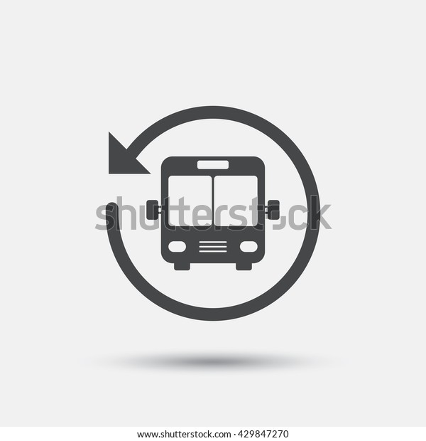 Bus shuttle icon. Public\
transport stop symbol. Flat bus shuttle web icon on white\
background. Vector