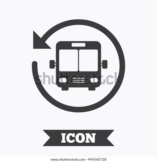 Bus\
shuttle icon. Public transport stop symbol. Graphic design element.\
Flat bus shuttle symbol on white background.\
Vector