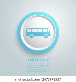 Bus sign blue icon. Public transport symbol vector