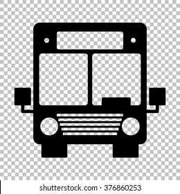 Bus sign. Flat style icon on transparent background