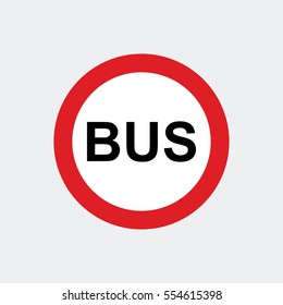 Bus sign icon