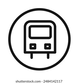 bus sign icon black and white vector sign