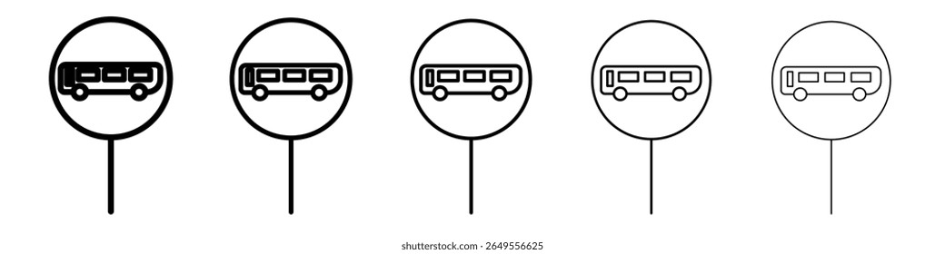 Bus sign icon black and white vector sign