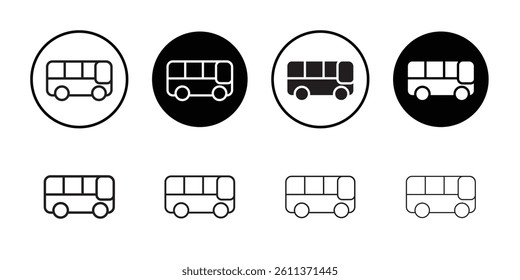 Bus sign icon Flat art illustration in outline