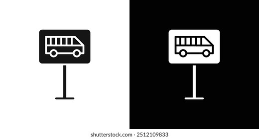 Icono de signo de autobús colección de conjunto de relleno plano