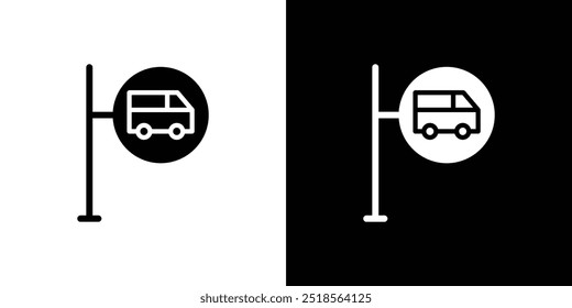 Icono de signo de autobús colección de conjunto de relleno plano