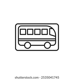 Bus sign icon Isolated flat vector in outline