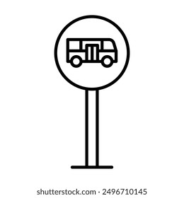 Buszeichen-Symbol lineares Logo-Zeichen in Schwarz-Weiß