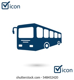Bus sign icon. Public transport symbol. Flat design style.