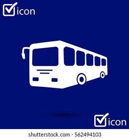 Bus sign icon. Public transport symbol. Flat design style.