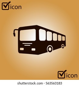 Bus sign icon. Public transport symbol. Flat design style.