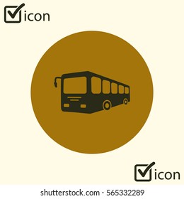 Bus sign icon. Public transport symbol. Flat design style.