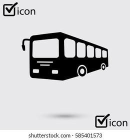 Bus sign icon. Public transport symbol. Flat design style.