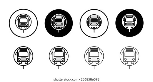 Bus sign icon Simple thin outline