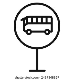 Bus-Zeichen-Symbol Vektorgrafik-Symbol oder Zeichen-Set-Kollektion in schwarzweißem Umriss