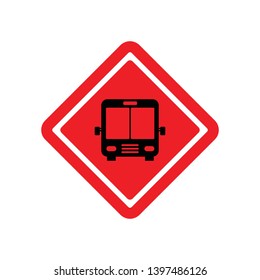 Bus Sign Icon Vector Template