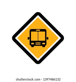 Bus Sign Icon Vector Template