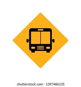Bus Sign Icon Vector Template