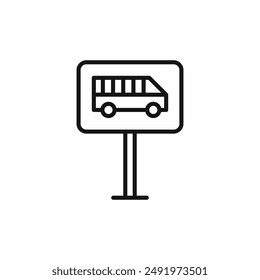Busschild-Logo-Zeichen Vektorgrafik Gliederung