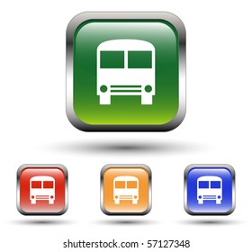 Bus Sign Square Icons
