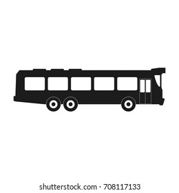 Bus sign. Vector black icon on white background