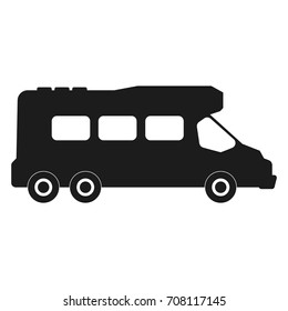 Bus sign. Vector black icon on white background