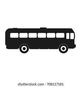 Bus sign. Vector black icon on white background