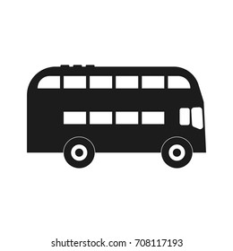 Bus sign. Vector black icon on white background