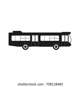 Bus sign. Vector black icon on white background