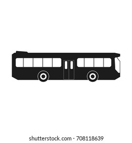Bus sign. Vector black icon on white background