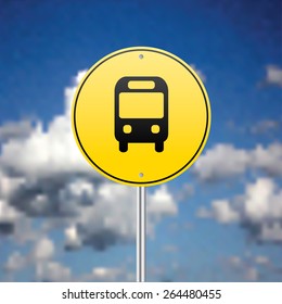 Bus sign vector illustration.